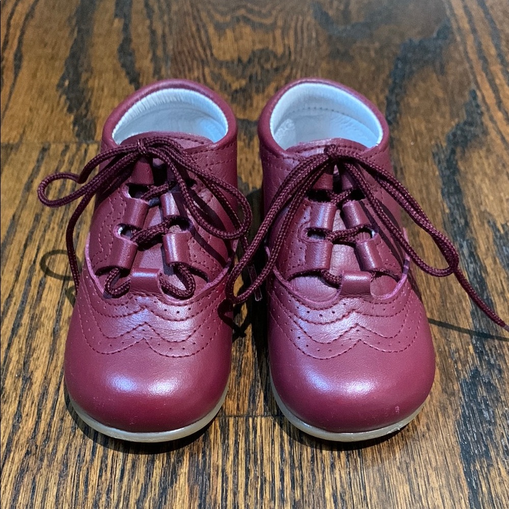 Pepa London Oxford Baby Booties in Burgundy sz 5